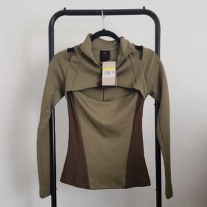 Nike Jordan Women's Olive Green & Brown Zip-Up Jacket. NEVER USED.